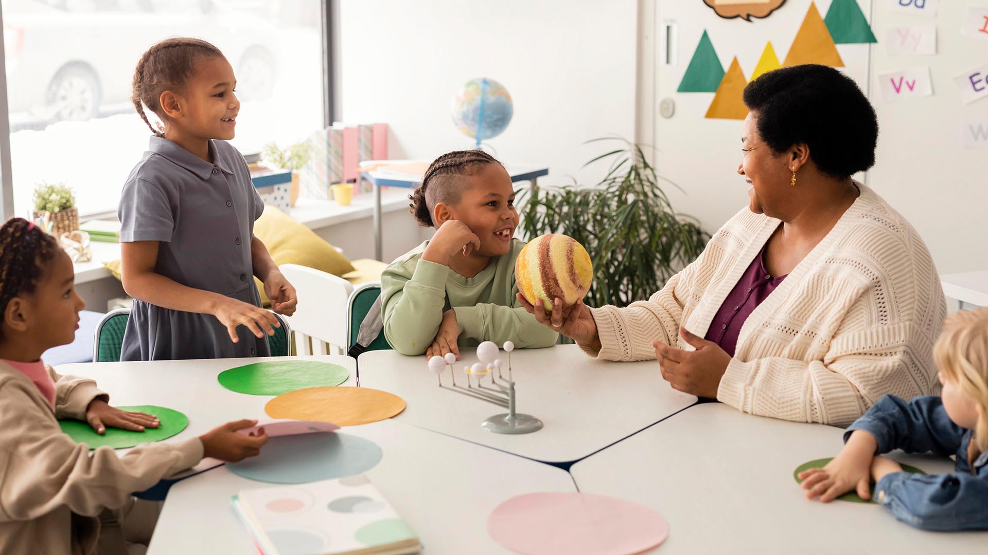 Children Learning Teacher